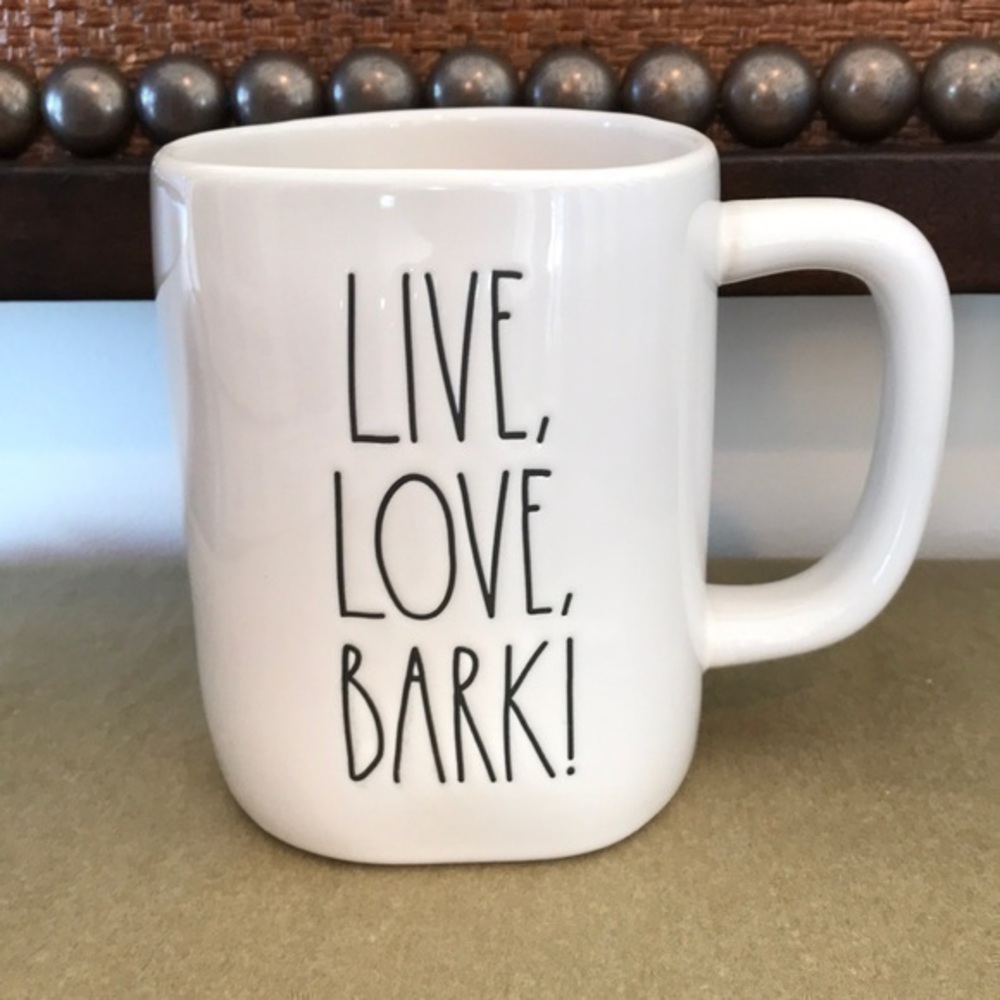 Rae Dunn - ‘Live, love, bark’ ceramic mug. NWT